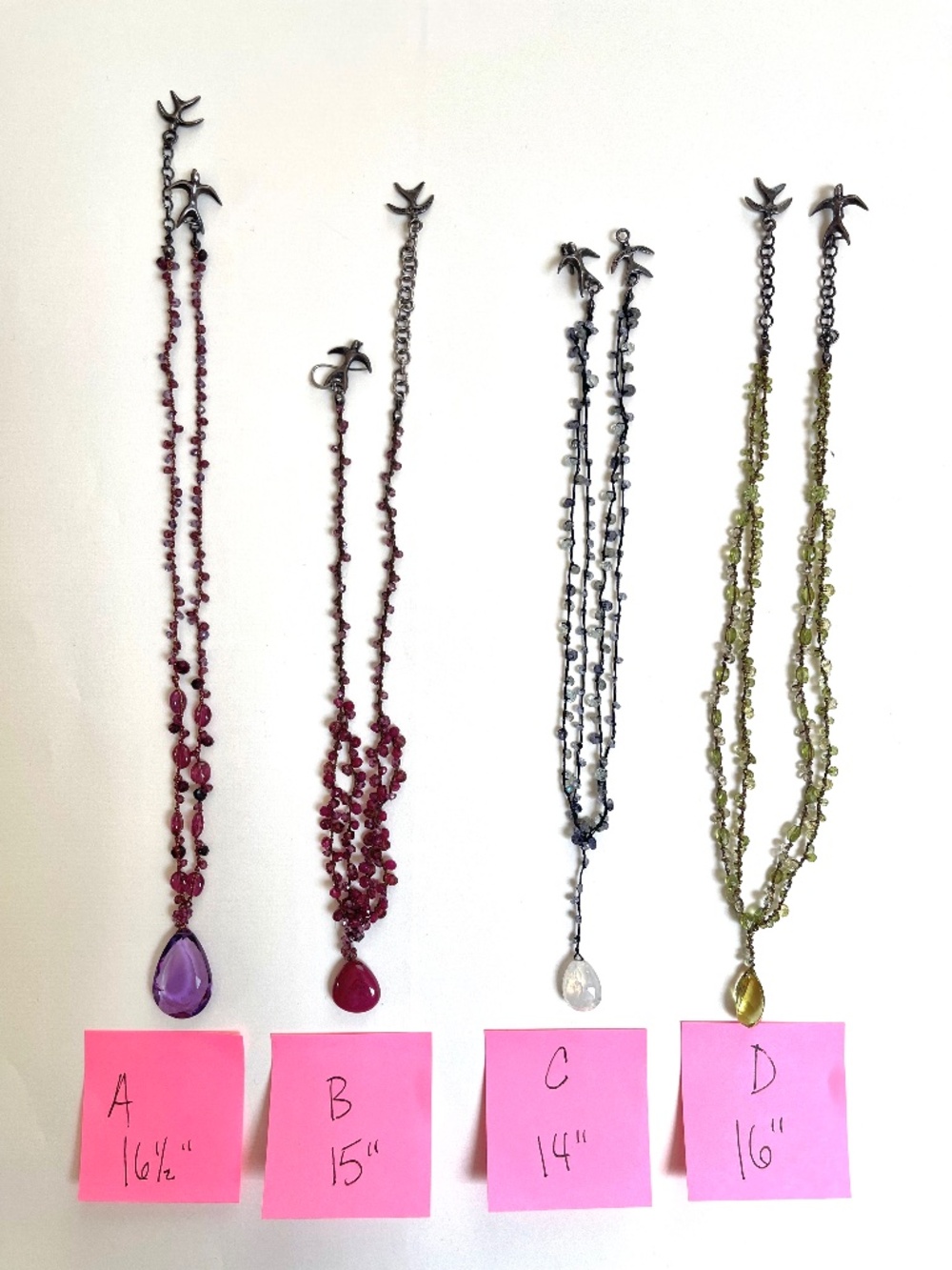 Beaded Necklaces with Stone Drop